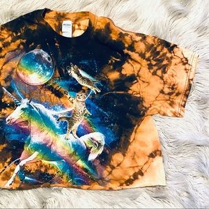 SOLD Galactic Magic Unicorn Cat Acid Tee SOLD